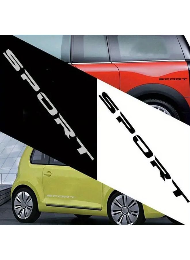 4Pcs Black Reflective Racing Stickers For Car Body Door Rim Wheels - Image 4
